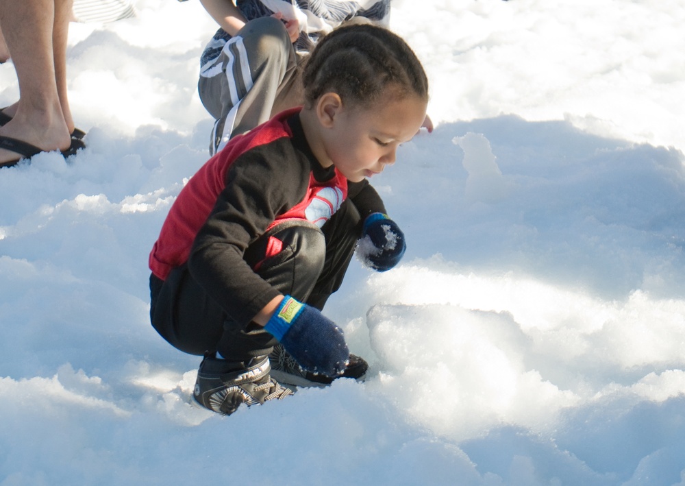 Families walk through AMR Winter Wonderland