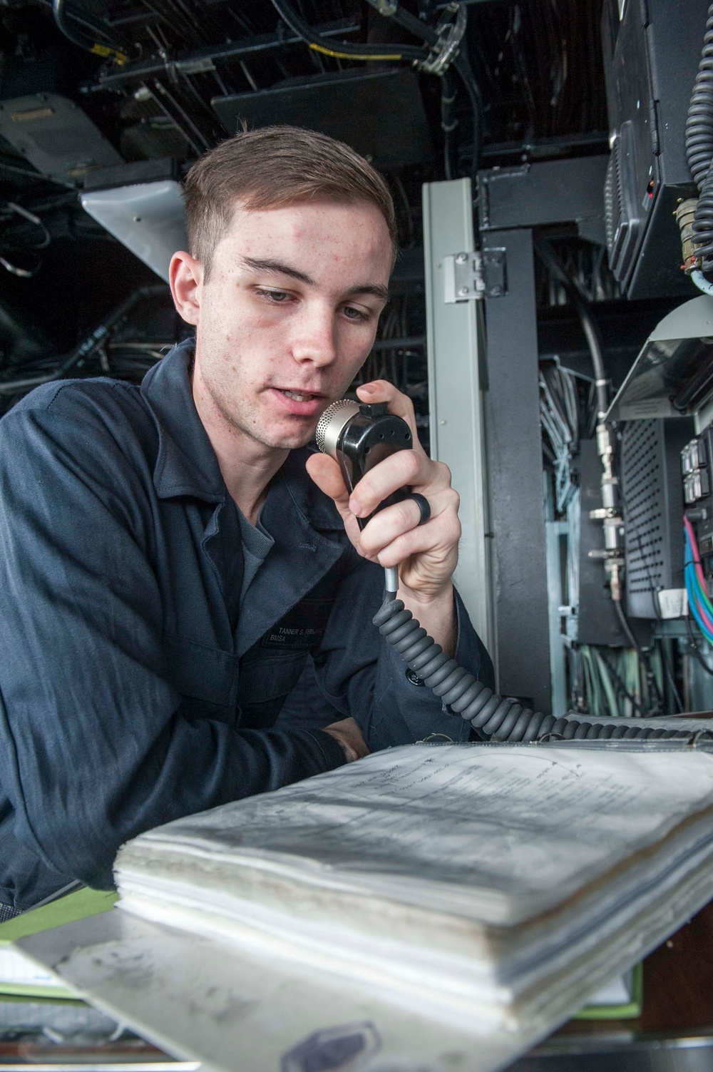 USS America Sailor makes public announcements