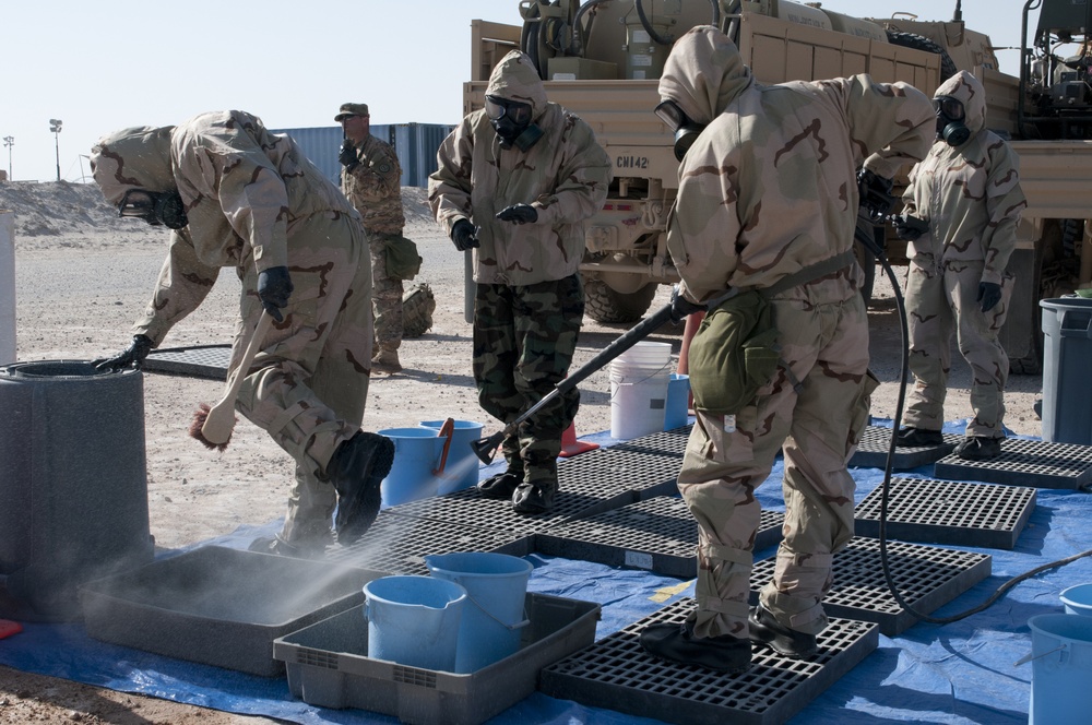 CBRN company takes part in base training