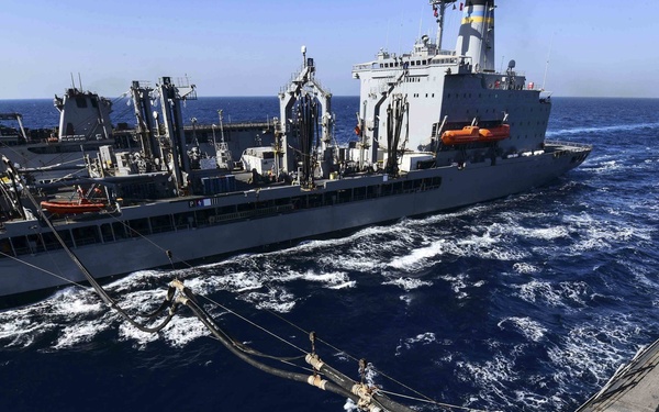 USS San Diego (LPD 22) Replenishment-at-Sea with USNS John Lenthall (T-AO 198)