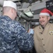 Bonhomme Richard hosts Christmas Dinner in the ship's mess.