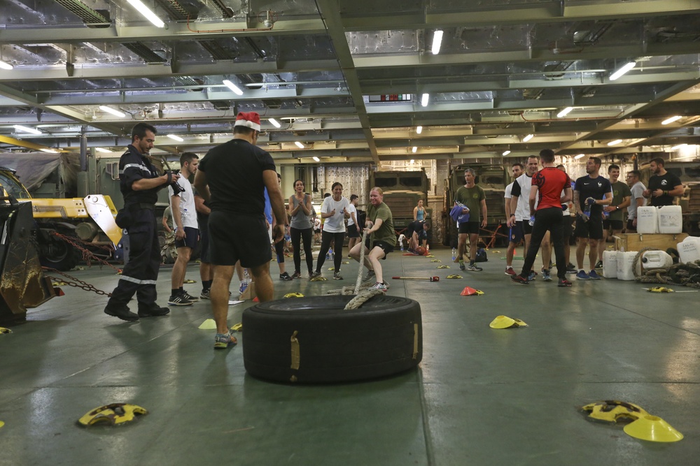 U.S., French share Christmas spirit through fitness challenge