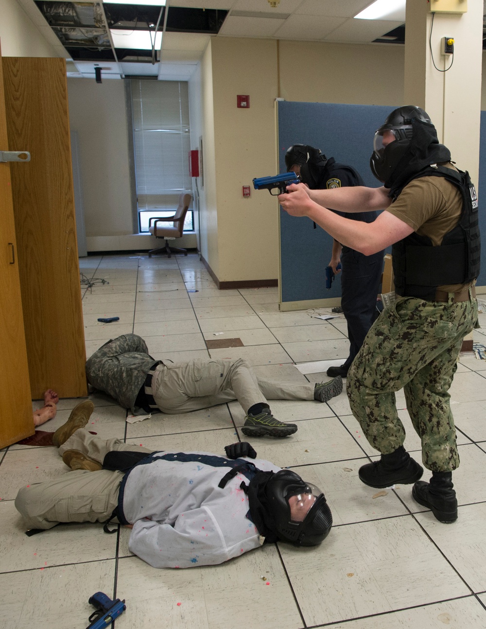 Law enforcement personnel train at Hanscom