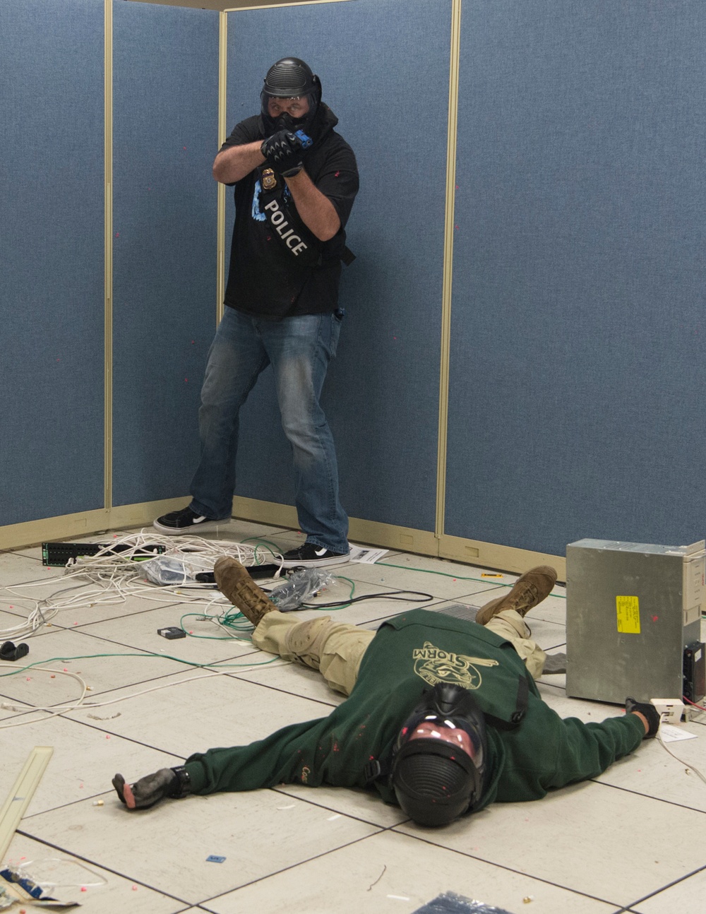 Law enforcement personnel train at Hanscom
