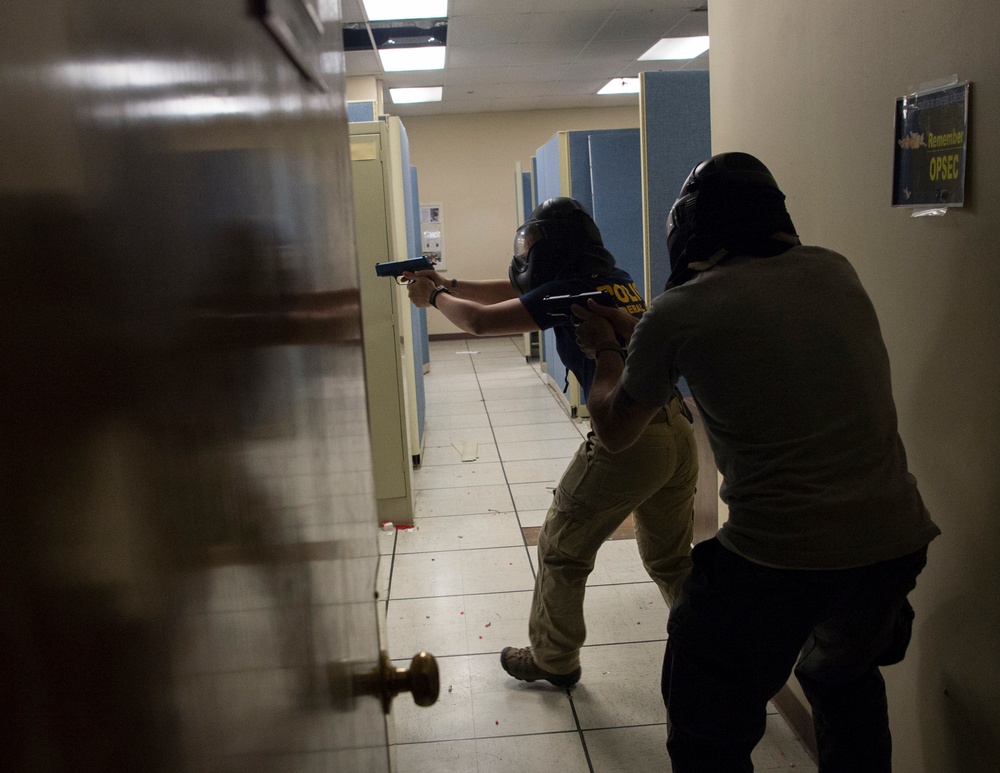 Law enforcement personnel train at Hanscom