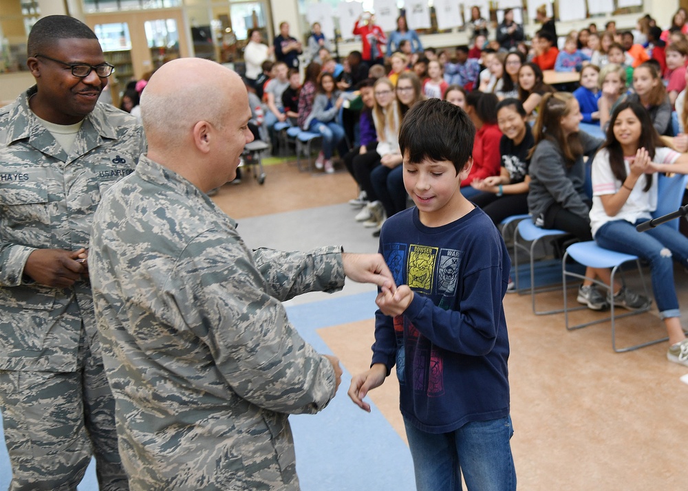 Senior leaders present awards to HMS students