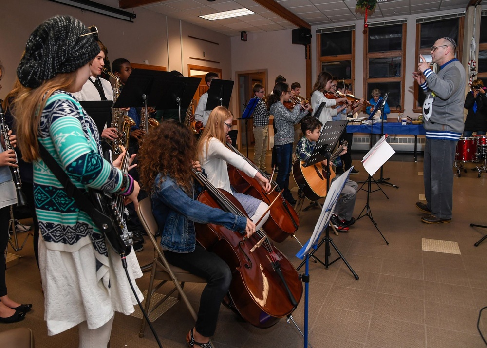 Community gathers for menorah lighting