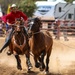 Rodeo outrider lassoes bronco