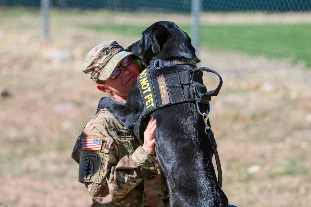 A U.S. Army Soldier and K9 at Fort Huachuca