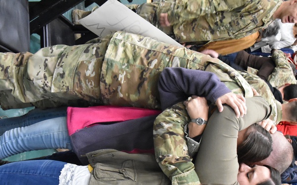 Soldiers from the First of the 138th Infantry return home to St. Charles, Missouri.