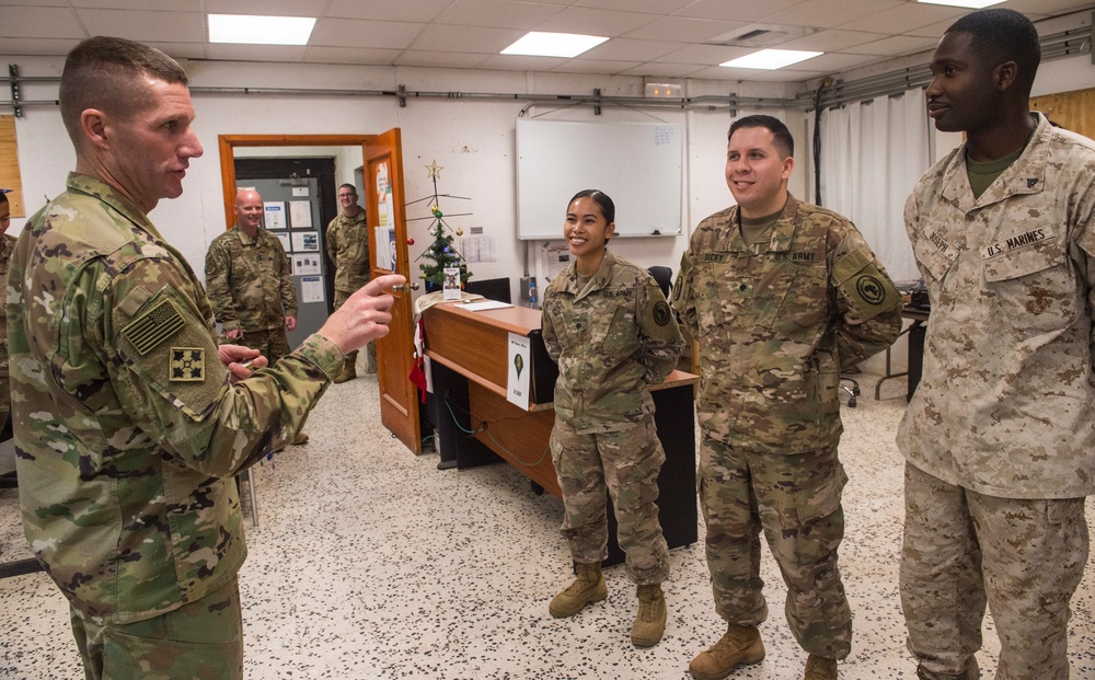 Sgt. Maj. of the Army Dailey visits service members at Camp Lemonnier