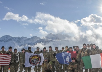 Alpine training at the top of the Dolomites