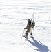 Paratrooper snowshoes through Dolomites