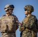 U.S. Marines call in artillery support with foreign military