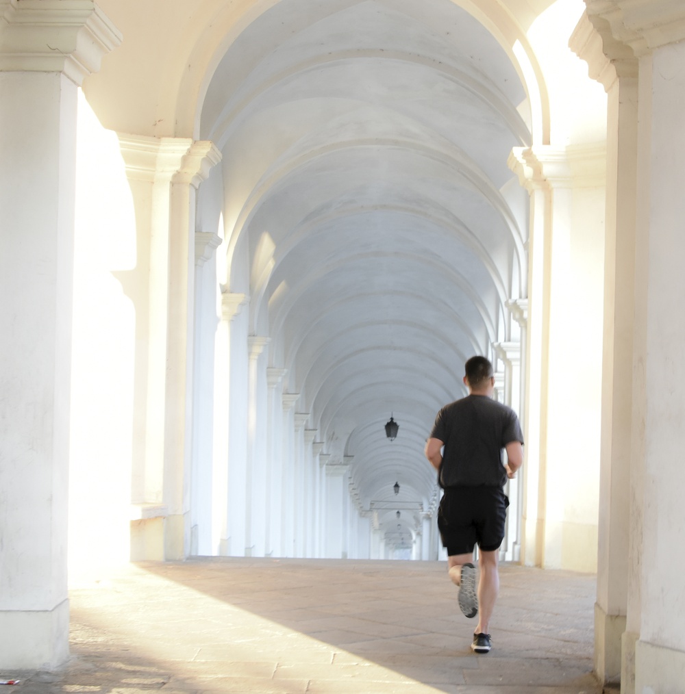 Running the ancient walkway to Berico Cathederal