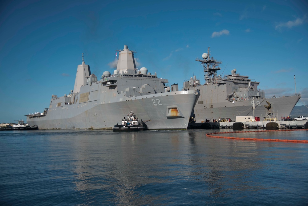 America Amphibious Ready Group (ARG)/15th Marine Expeditionary Unit (MEU) arrive on Joint Base Pearl Harbor-Hickam