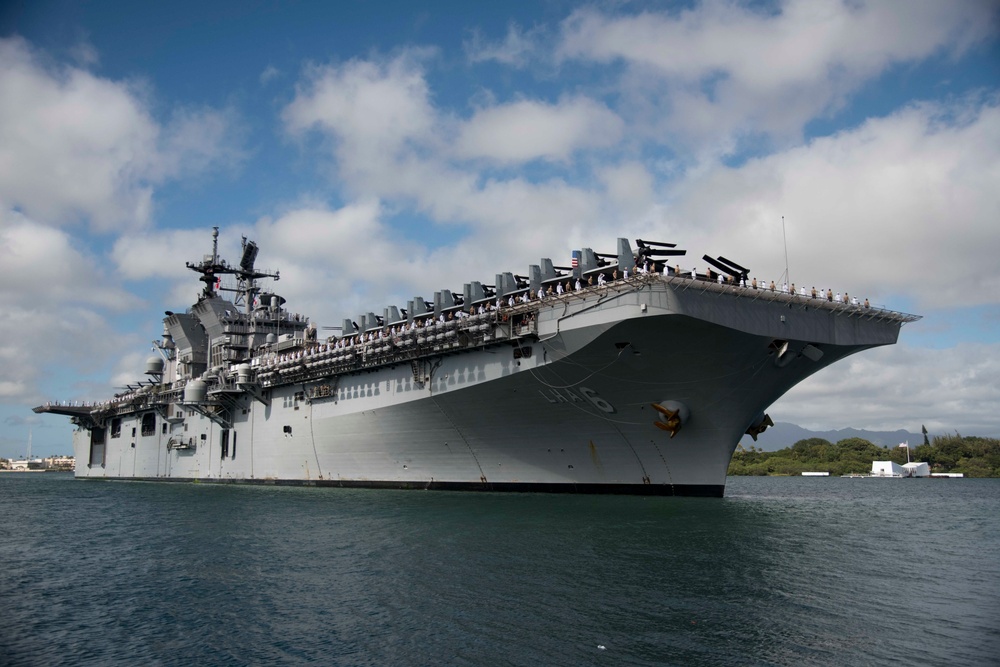 America Amphibious Ready Group (ARG)/15th Marine Expeditionary Unit (MEU) arrive on Joint Base Pearl Harbor-Hickam