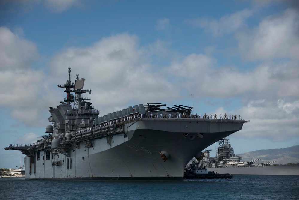 America Amphibious Ready Group (ARG)/15th Marine Expeditionary Unit (MEU) arrive on Joint Base Pearl Harbor-Hickam