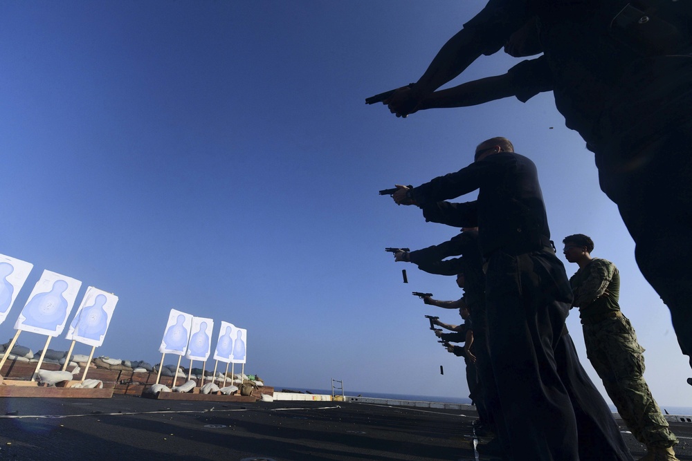 USS San Diego (LPD 22) Sailors Participate in Live-Fire Exercise