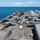 USS America aircraft chained down on flight deck