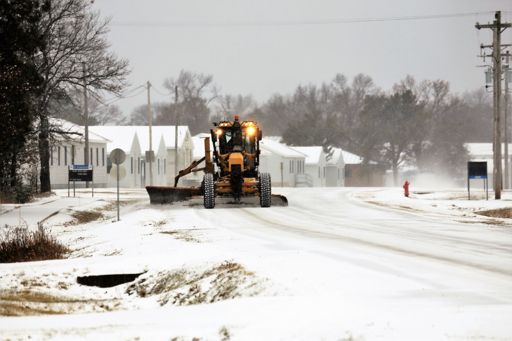 Crews remove late-December snow at Fort McCoy