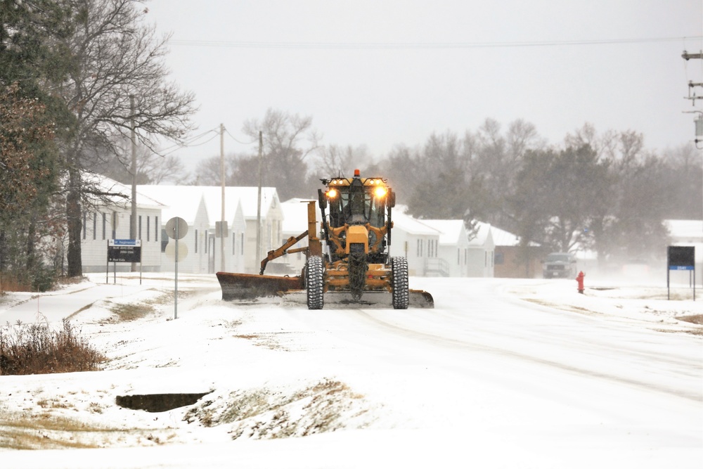 Crews remove late-December snow at Fort McCoy