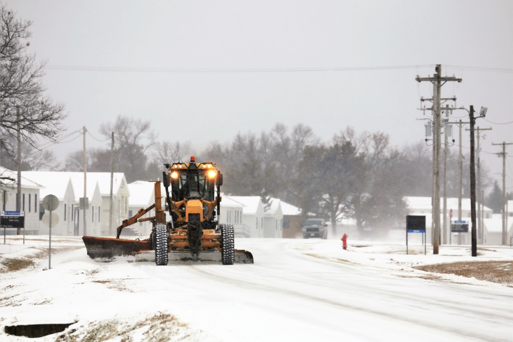 Crews remove late-December snow at Fort McCoy