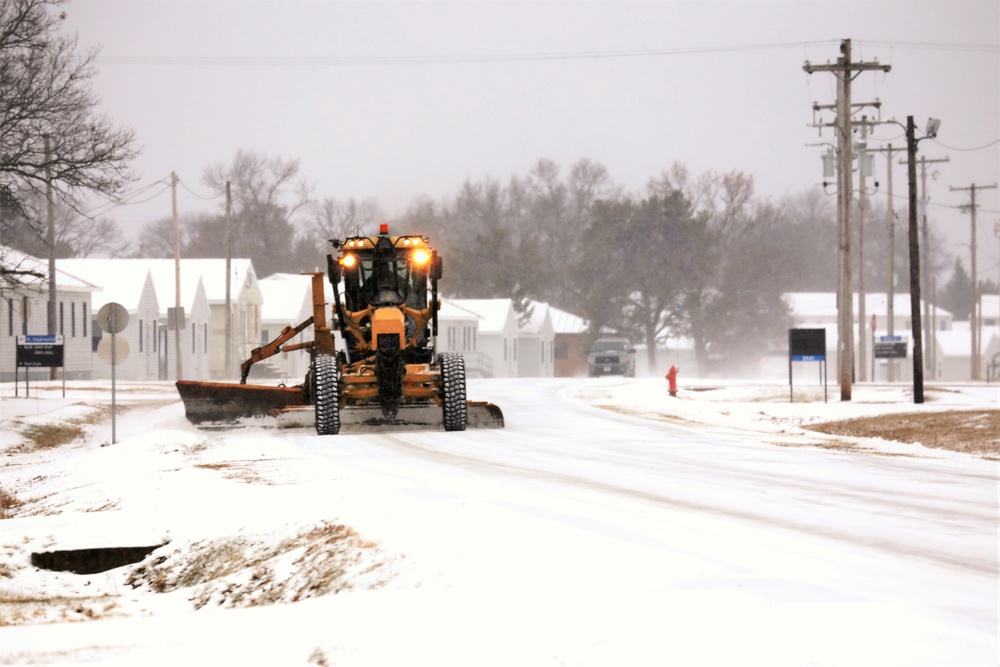 Crews remove late-December snow at Fort McCoy