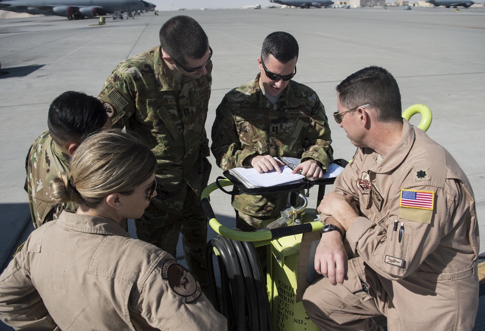 340th EARS refuels U.S. Navy F/A-18's and Royal Air Force GR4 Tornados over Iraq