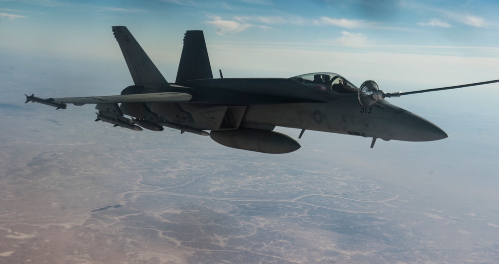 340th EARS refuels U.S. Navy F/A-18's and Royal Air Force GR4 Tornados over Iraq