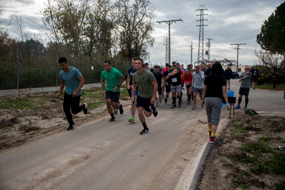 Marines spend New Year's Eve running twenty-miles