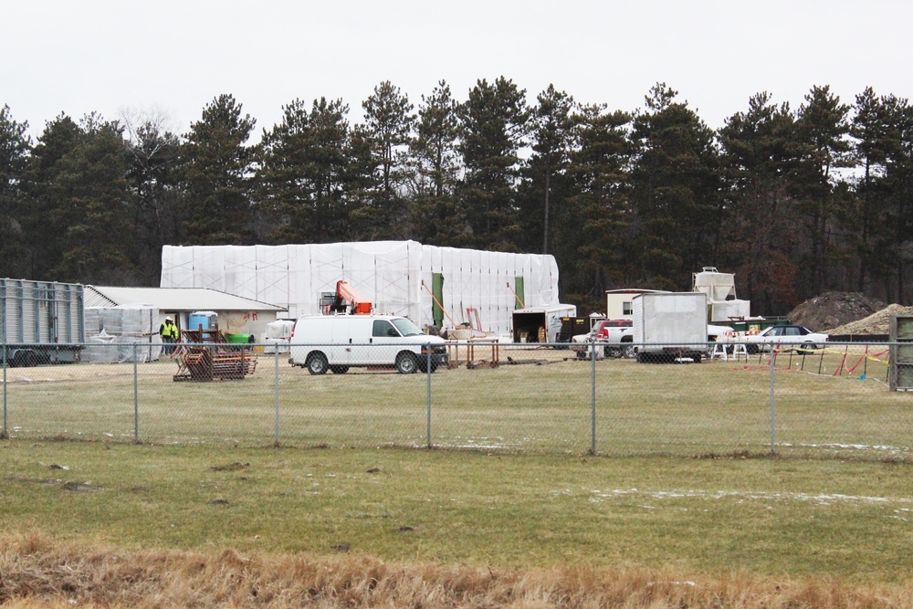 Several construction projects at Fort McCoy continue despite frigid temps, snow