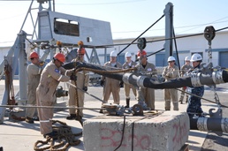 MT Empire State visits Underway Replenishment test site for training