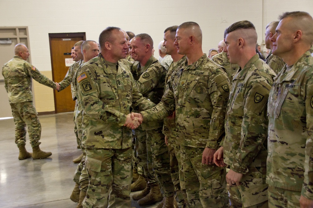 Soldiers from the 613th Engineer Facilities Detachment depart for the Middle East