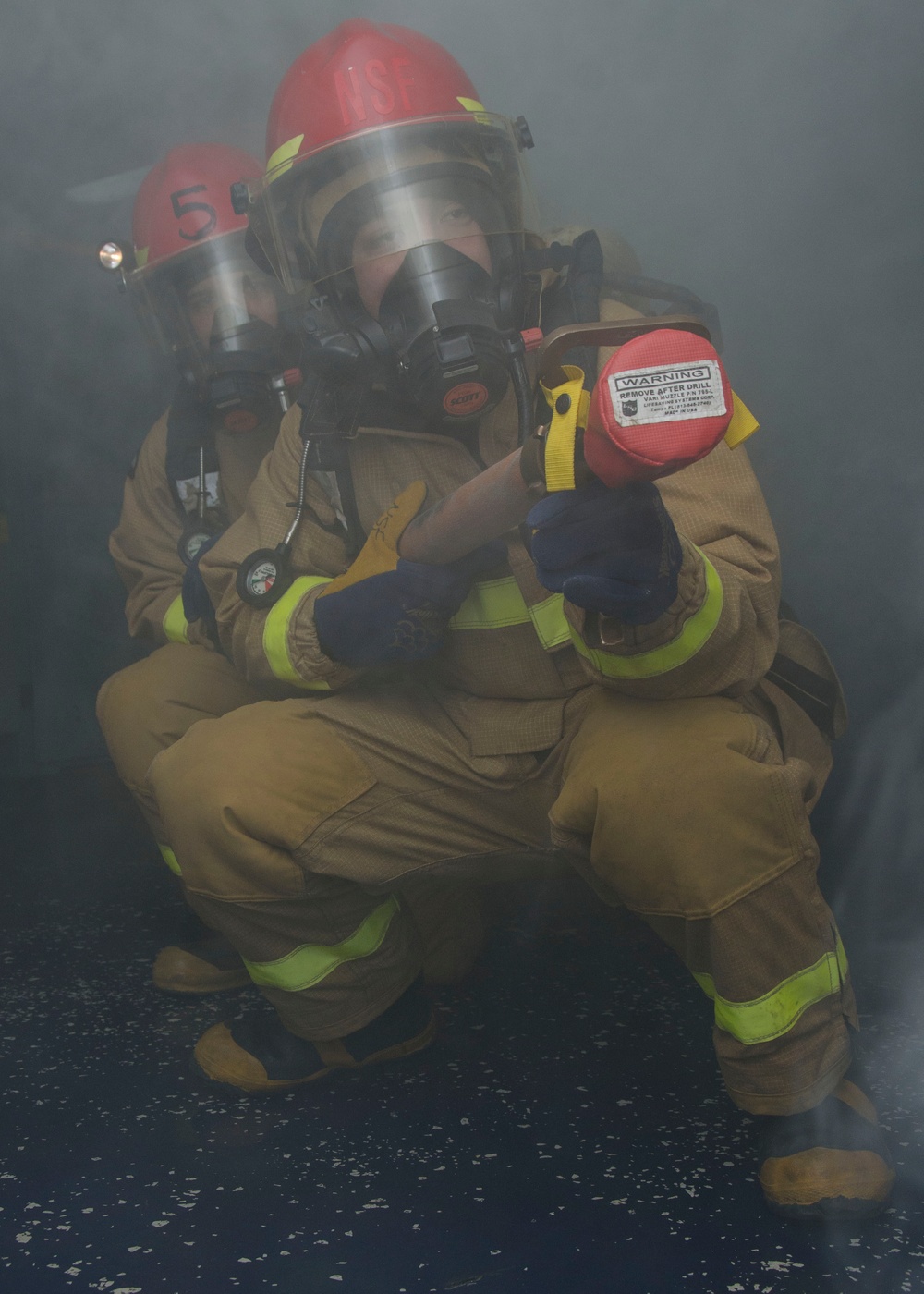 Frank Cable Conducts Fire Drill at Sea