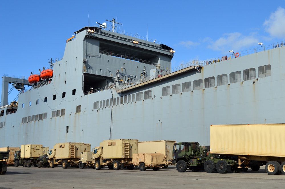 ‘Tropic Lightning’ Division loads up aboard Navy vessel for JRTC