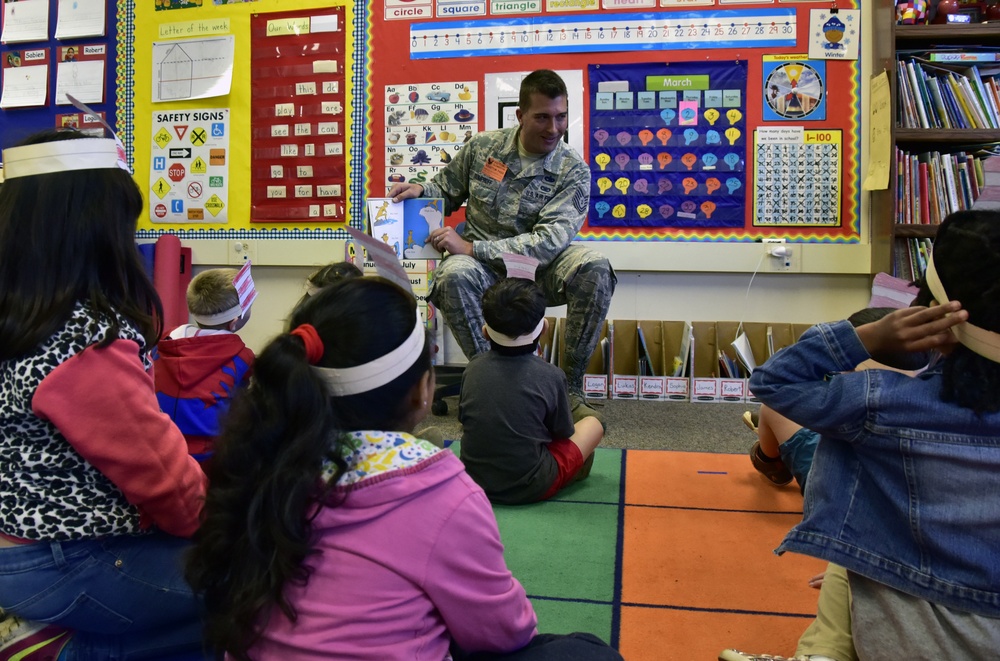 163d Attack Wing Airmen read to children during Read Across America