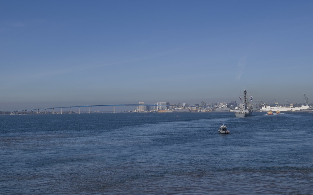 USS Wayne E. Meyer (DDG 108) Departs Naval Base San Diego