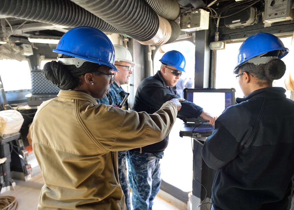 Blue Ridge Sailor prepare for undocking