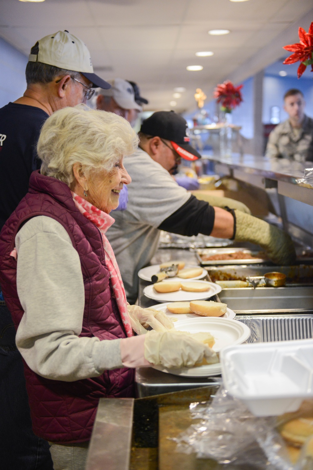 Military support organizations serve lunch at Ellington Field JRB