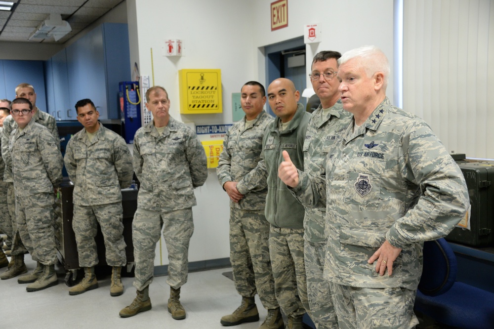 Lt. Gen. Rice Visits the 144th Fighter Wing