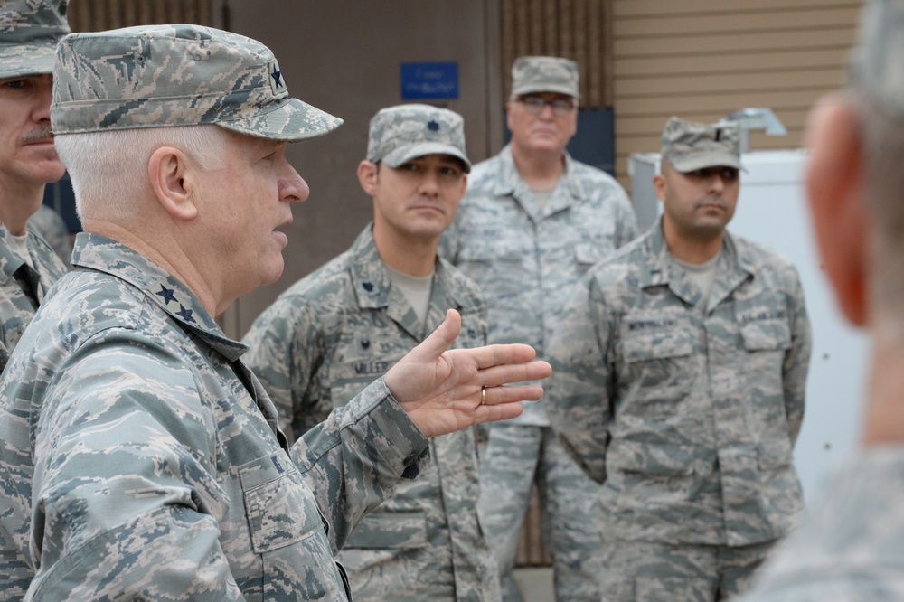 Lt. Gen. Rice Visits the 144th Fighter Wing