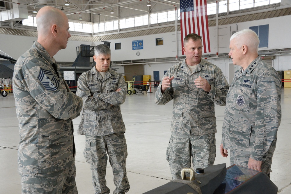 Lt. Gen. Rice Visits the 144th Fighter Wing