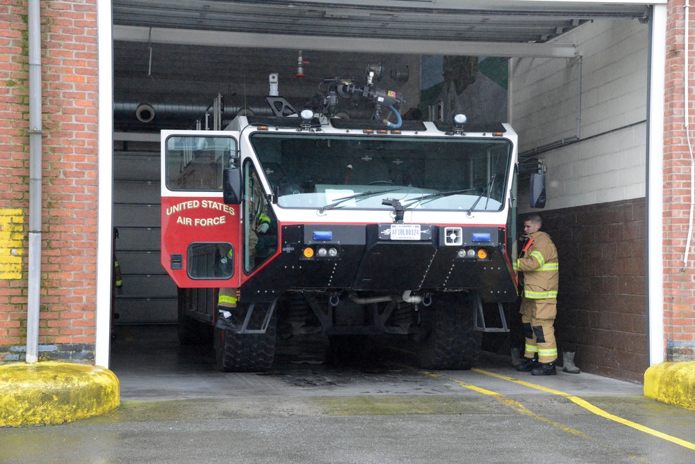 Firefighter exercise 424th Air Base Squadron