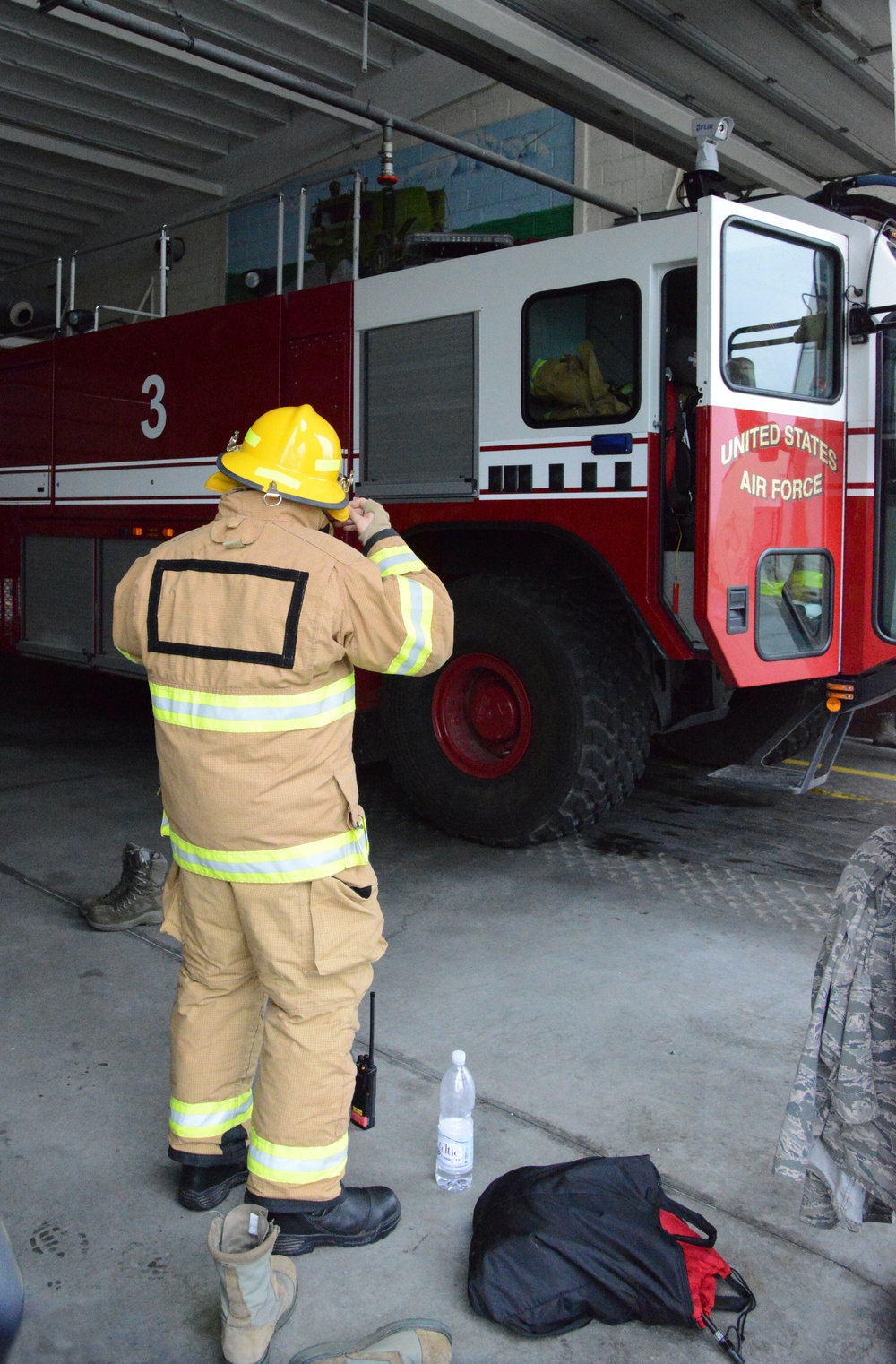 Firefighter exercise 424th Air Base Squadron