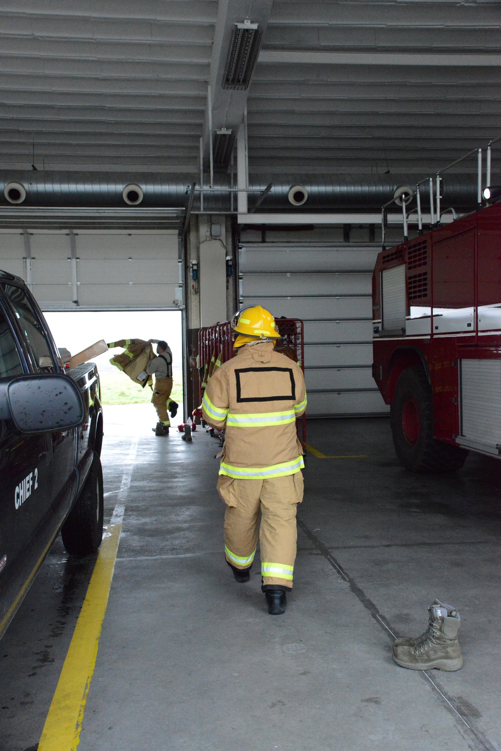 Firefighter exercise 424th Air Base Squadron