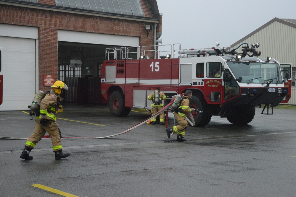 Firefighter exercise 424th Air Base Squadron