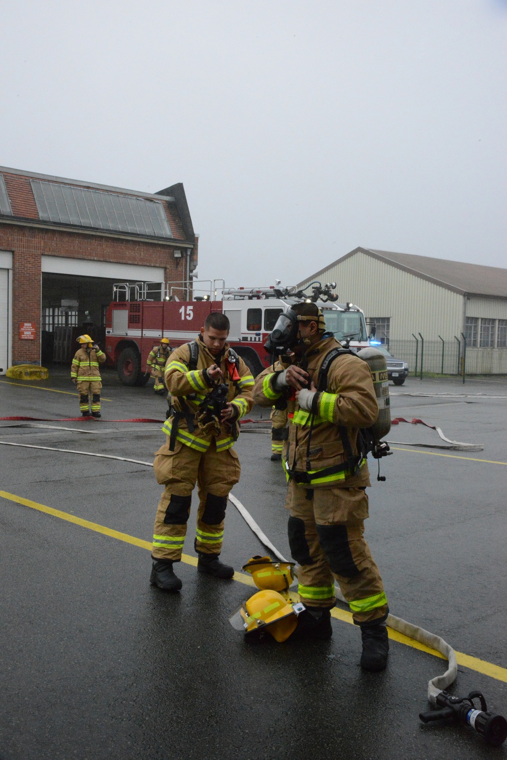 Firefighter exercise 424th Air Base Squadron