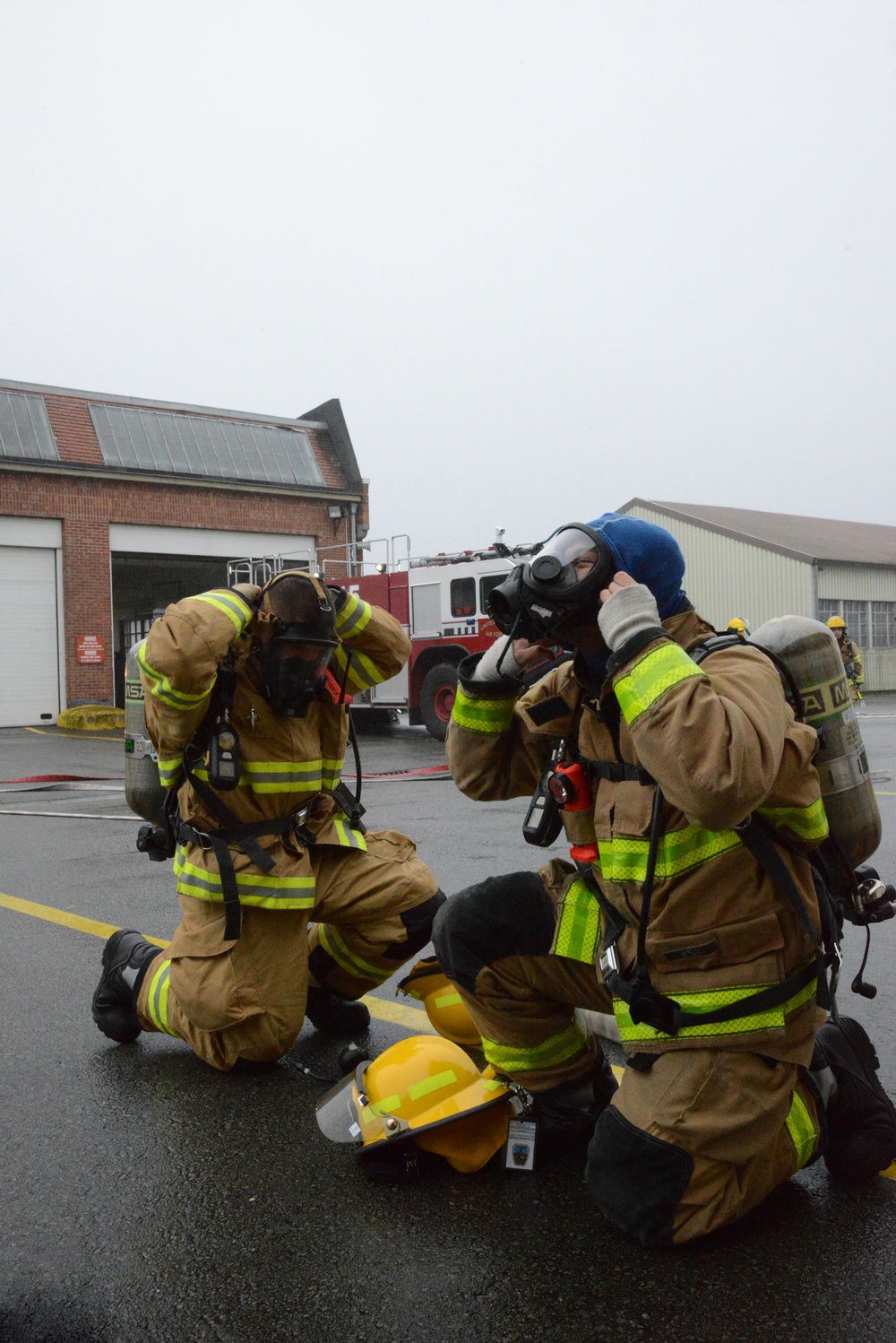 Firefighter exercise 424th Air Base Squadron