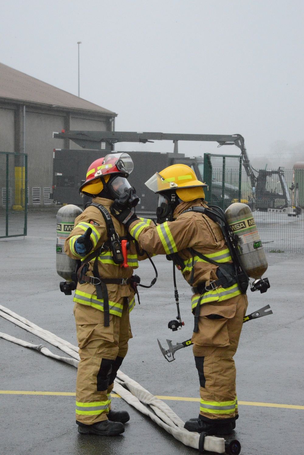 Firefighter exercise 424th Air Base Squadron